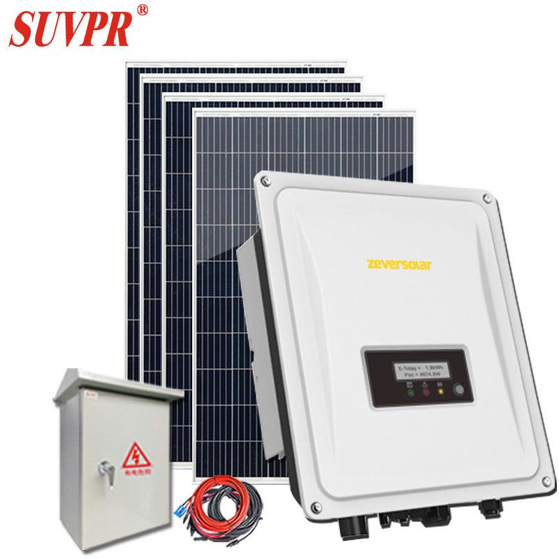 家庭用太阳能发电系统5000W户外屋顶220V并网光伏分布式发电机组