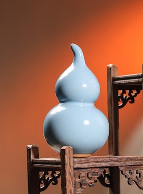 钧瓷葫芦摆件创i意工艺礼品家居饰品生日随手礼钧窑茶台茶宠福禄