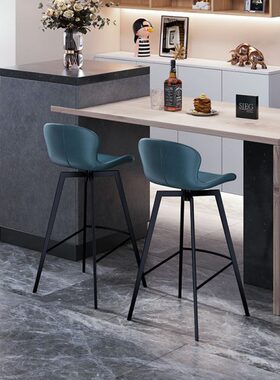 现代简约吧台椅可旋转铁艺厨房高餐椅前台酒吧椅高脚凳吧台凳7113