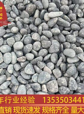 吨位价黑色鹅卵石深灰色雨花石水池低鹅卵石庭院铺面石沟盖板卵石