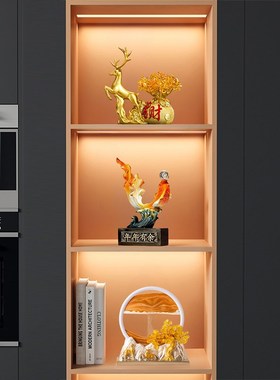 新中式酒柜摆件轻奢高档办公室书柜装饰品客厅电视柜博Z古架工艺