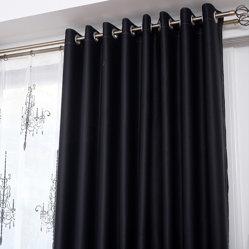 黑色双面全遮光窗帘避光摄影办A公门帘背景幕布暗房实验室个性定