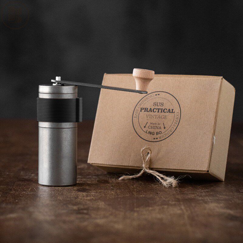 小型户外便携式手摇磨豆机不锈钢机芯咖啡豆研磨器复古.手动磨粉