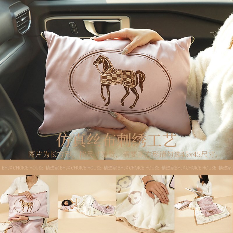 可机洗抱枕d毯子二合一折叠被子两用靠枕办公室汽车午睡午休小枕