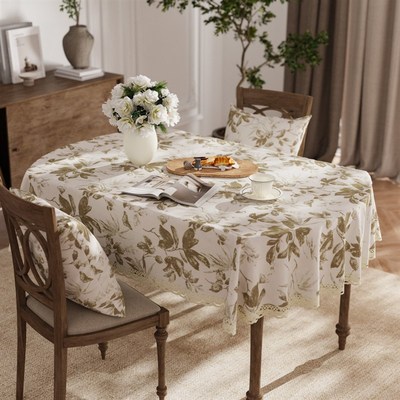 2024新款长椭圆形桌布布艺餐桌布北欧棉麻轻奢高级感餐Z桌茶几台