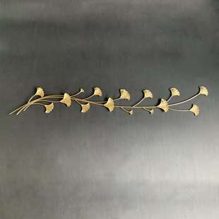 新中式铸铜银杏叶饰品手工壁饰软装设计师款别墅酒店全铜壁挂