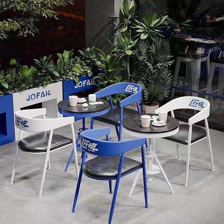 户外桌椅阳台露天桌椅套件小花园现代铁艺桌椅小茶几室外庭院桌椅