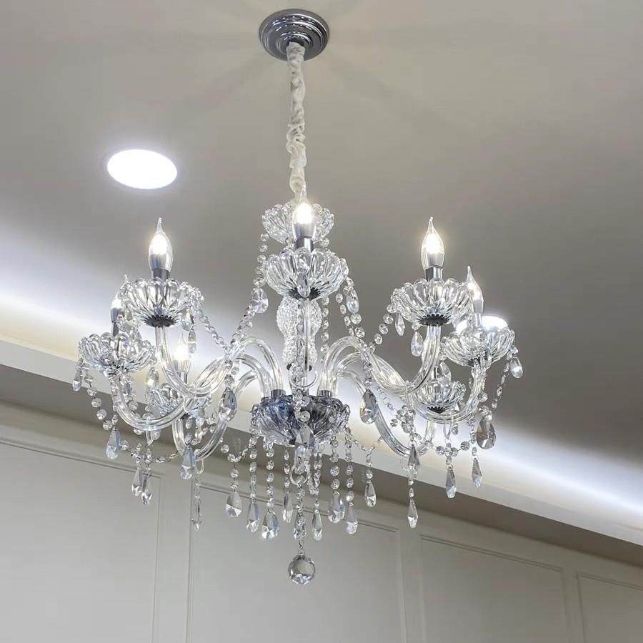 新款客厅灯水晶吊灯卧室灯餐厅简约现代LED轻奢华蜡烛灯饰灯具