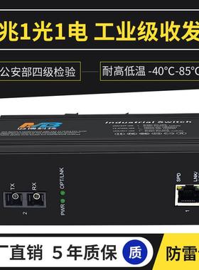 工业级光钎收发器百兆单模双纤交换机网络光电转换器DNI35导轨式