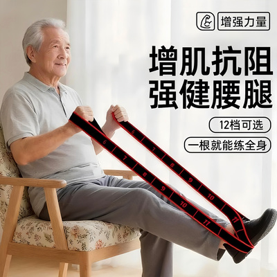 拉绳抗阻增肌数字阻力带中老年专用锻炼臀大肌腿部肌肉训练弹力带