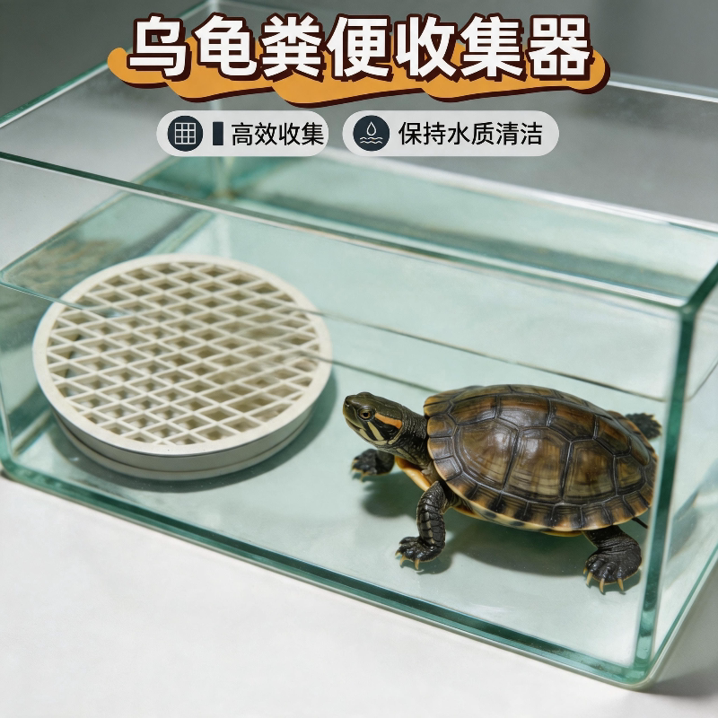 Pvc乌龟粪便收集器龟缸马桶蛋龟果核泥龟头盔蛋龟粪便收集分离器