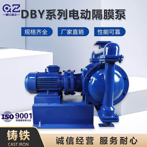 启正DBY50/65铸铁电动隔膜泵大功率大流量卧式双电机隔膜泵直销