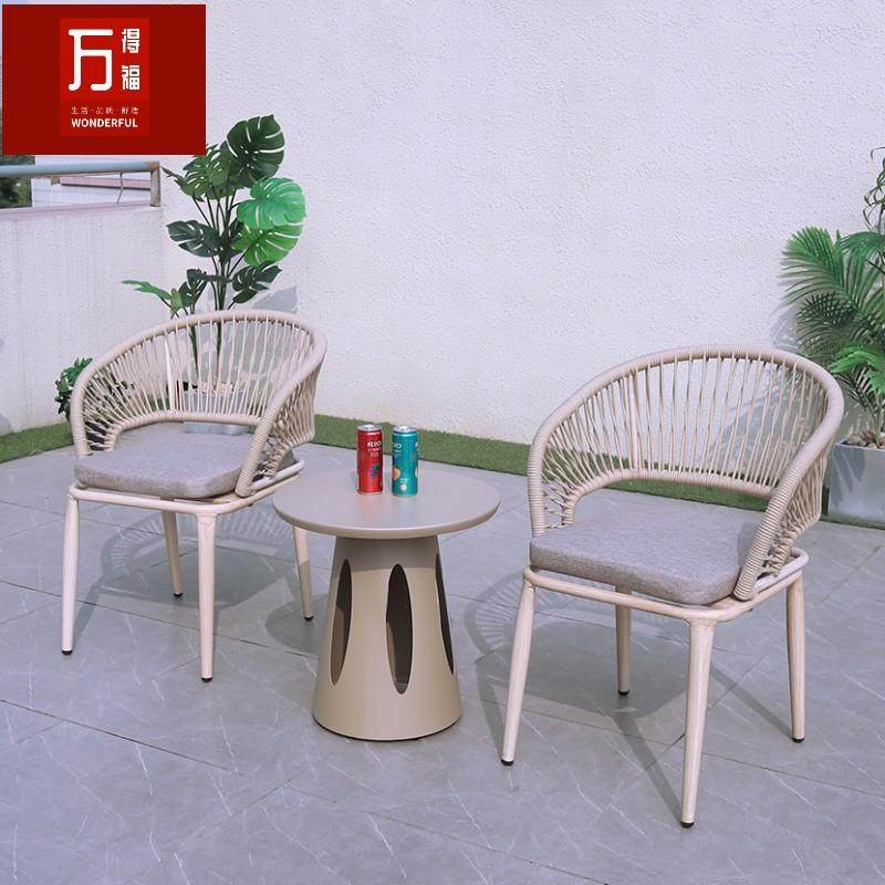 户外桌椅庭院别墅售楼部酒吧阳台铝合金藤餐桌椅设计师北欧编绳椅,商业/办公家具,其它,淘宝优惠券,粉丝福利购,淘宝优惠卷