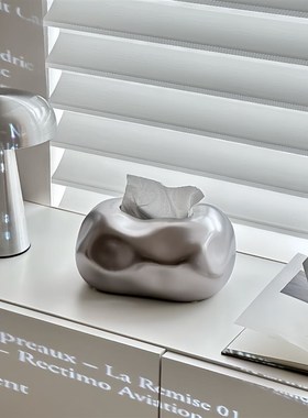 奶油风纸巾盒家用客厅轻奢高档创意餐巾纸M抽纸盒高级感装饰摆件