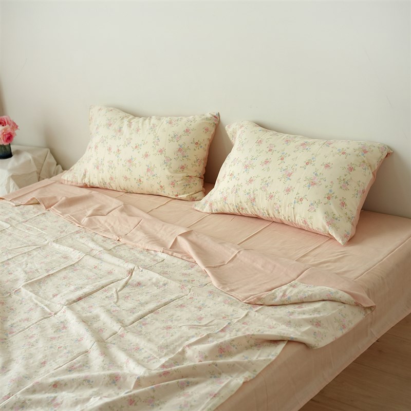 无荧光 A类双层纱 40支 w全棉碎花四件套 双人床单被罩  新款