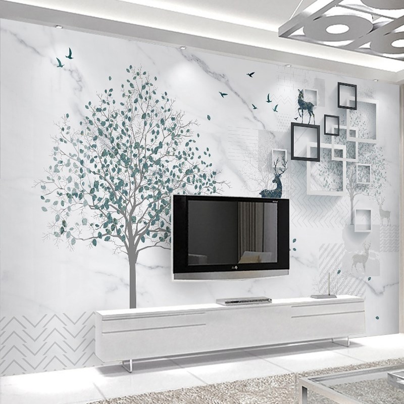 视觉电视背景墙纸现代简约5D立体无缝壁纸8D影O视墙个性壁画3D墙