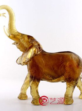 琉璃摆件吉祥大象创意家居饰品客户长辈朋友生日祝寿乔迁礼品礼物