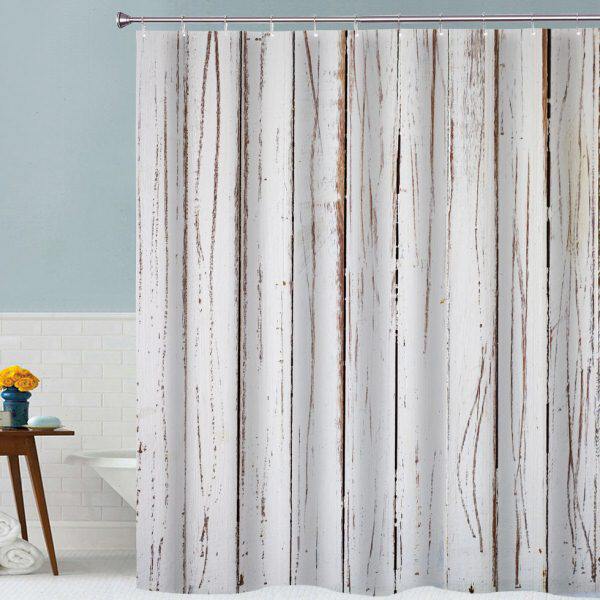 不定做复古厕所遮光浴帘防风纹森系挂帘小窗帘木透防水防霉加厚