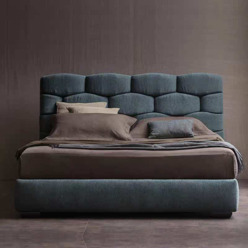 意大利FLOU卧室样板间1.8设计师软床高靠背布艺床皮床Maial双人床