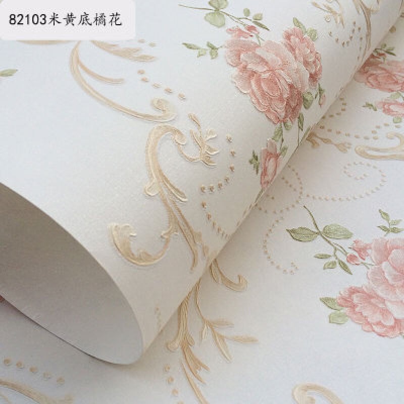 新款田园欧式加厚k4D无纺布墙纸浮雕花色温馨卧室客厅背景墙壁纸