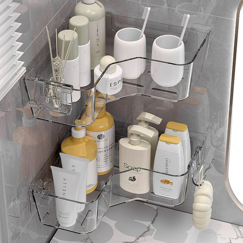 浴室置物架宿舍洗手间收纳盒厨房免打孔I墙面壁挂篮洗漱品整理神