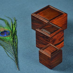 仿古小首饰收纳盒 红木红酸枝明式戒指盒扳指盒P 文玩耳坠把件收