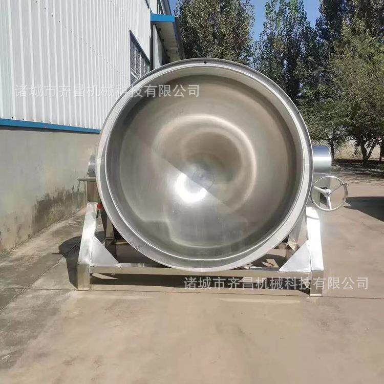 供应卤煮蒸煮炒锅 不锈钢调味品制作夹层锅 熬制糖稀食品机械设备