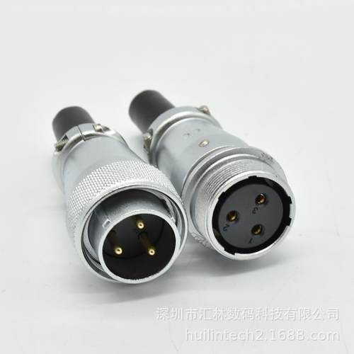 威浦航空插头WS24K3ZQ/ WS24J3TQ开孔尺寸24mm3芯航空插头