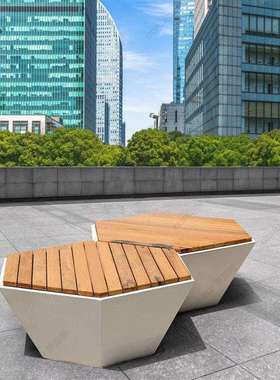 玻璃钢商场座椅多边形休闲椅园林户外公共座凳售楼部等候休息椅