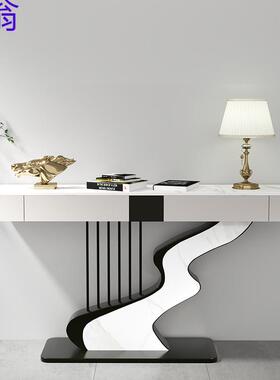 ve6轻奢岩板入户带抽屉玄关桌现代简约端景台走廊过道靠墙玄关柜