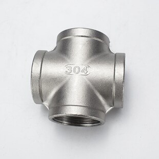 不锈钢丝口内丝美标NPT四通316L螺纹等径外接SUS304管件4分6分1寸