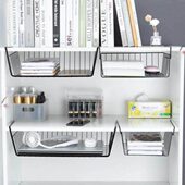 桌底收纳下挂厨柜吊柜蓝置物架收纳桌下抽屉桌面挂架悬挂式 办公桌