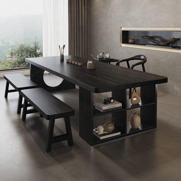 侘寂风实木储物茶桌椅组合客厅家用现代简约黑色大板桌喝茶桌茶台,住宅家具,家用茶台/茶桌,淘宝优惠券,粉丝福利购,淘宝优惠卷
