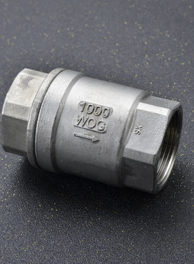 304不锈钢立式止回阀H12单向止逆阀水泵弹簧真空水管软密封1寸2寸