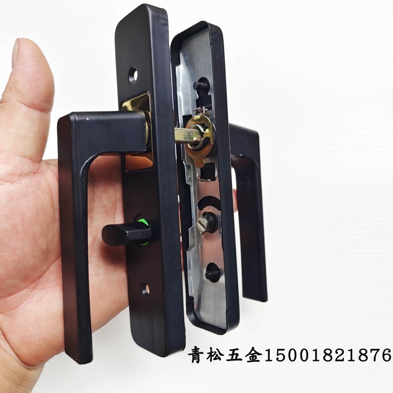 化妆室门锁洗手间浴室p单舌门把手老式无钥匙通用型锁室内静音锁