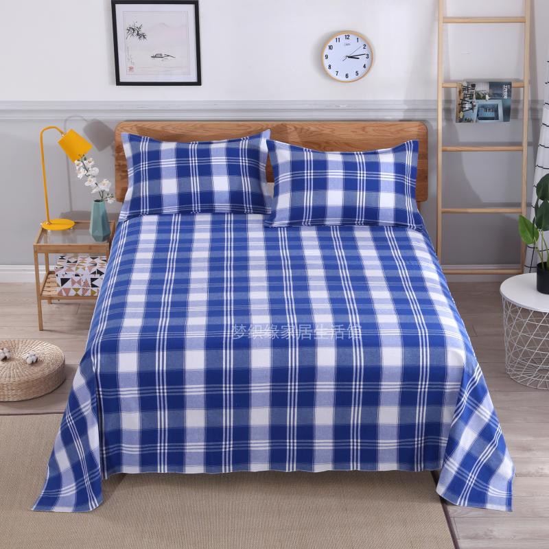 新款老粗布床单单件双人单人学生v宿舍粗布被单1.2m1.5m1.8m床褥