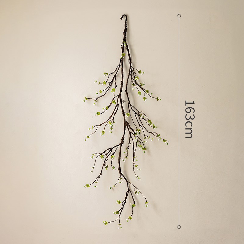 彷真海棠果干花长枝干枝摆件花藤条玄关插花装饰S禅意覆古假花摆