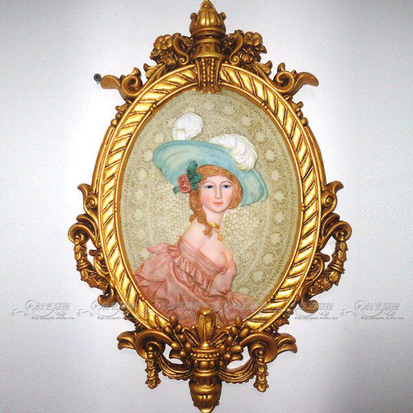 古典壁画少女浮雕背景墙玄关壁挂装饰树脂大欧式家居壁画浮雕壁饰