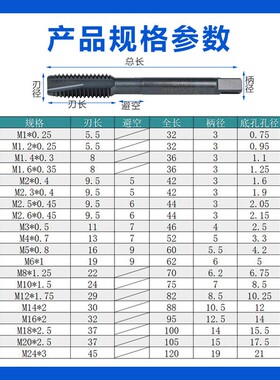 YAMAWA日本进口丝锥机用SP黑色螺旋丝锥雅马哇M1-M30先端直槽丝攻