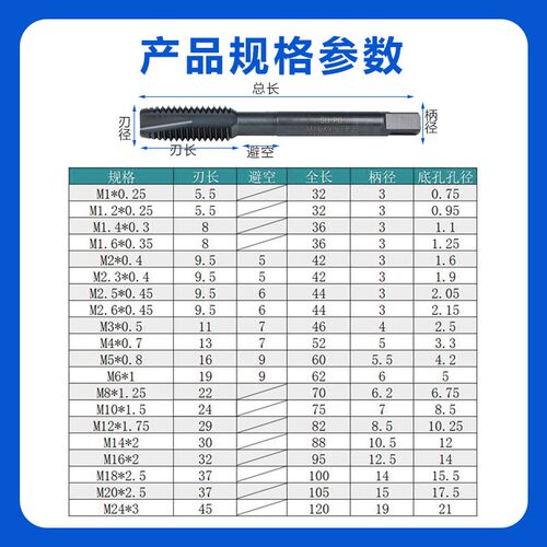 YAMAWA日本进口丝锥机用SP黑色螺旋丝锥雅马哇M1-M30先端直槽丝攻