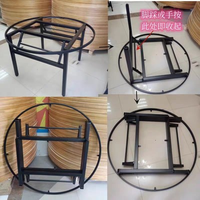 4分全实木折叠圆桌面圆形家用餐桌四拼大圆桌1.M4米1.6米1.8米2米