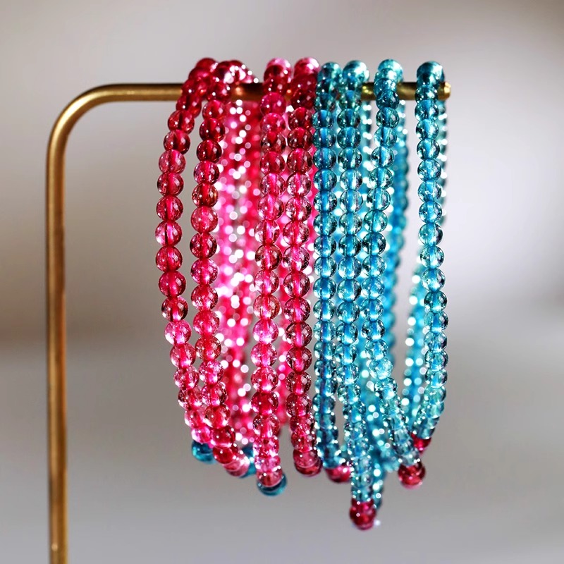 水晶碧玺多圈108珠手链愿望之石女款饰品情侣礼物