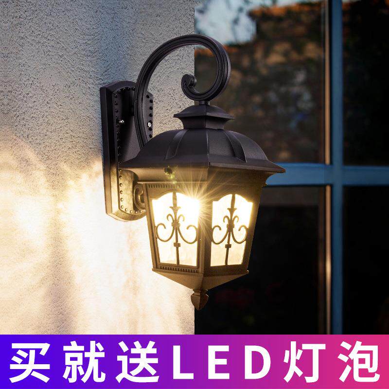 户外壁灯美式田园外墙壁灯家用庭院灯欧式室外别墅防水阳台壁灯