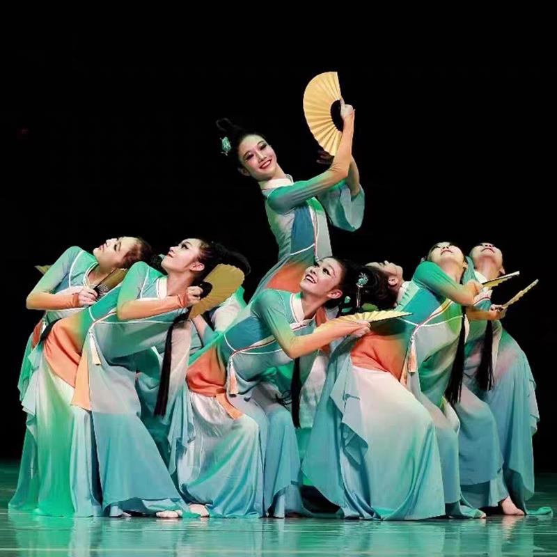 醉春风古典舞蹈服女扇子舞蹈演出服儿童飘逸中国风新款秧歌成人