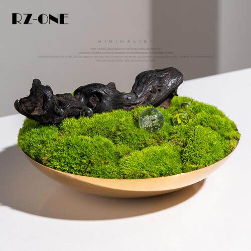 匠十三 新中式仿真绿植苔藓酒店自助餐厅桌面装饰品售楼处装饰品