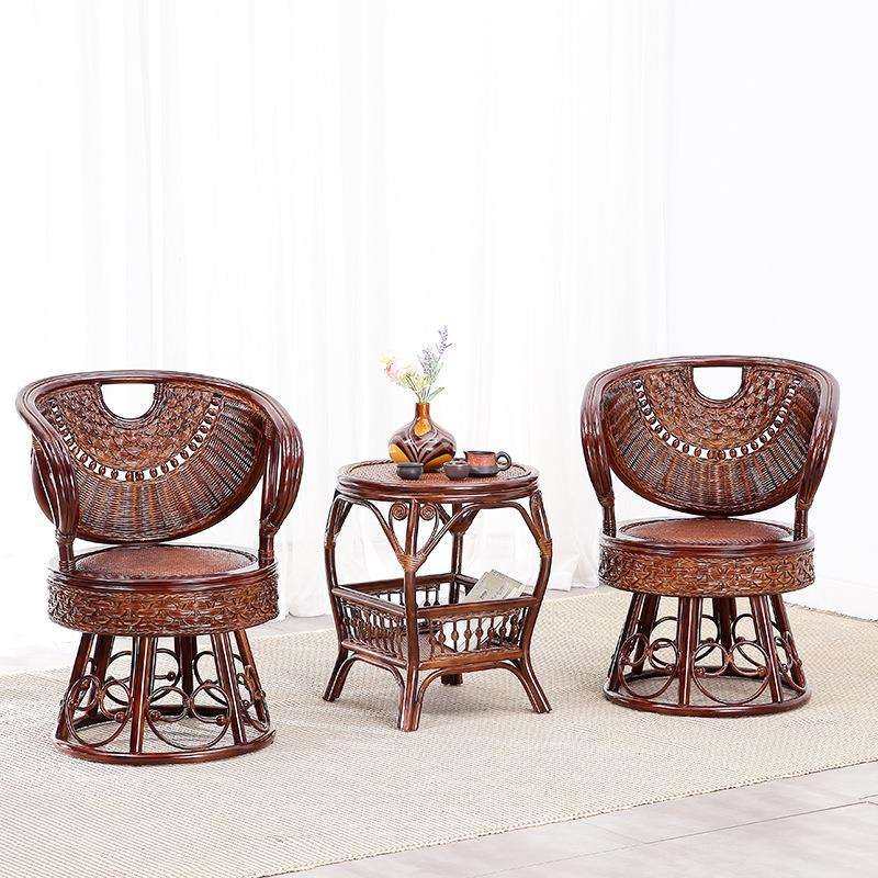藤椅三件套阳台庭院茶几组合简约休闲竹编转椅家用真藤小桌椅子,商业/办公家具,商用藤编家具,淘宝优惠券,粉丝福利购,淘宝优惠卷