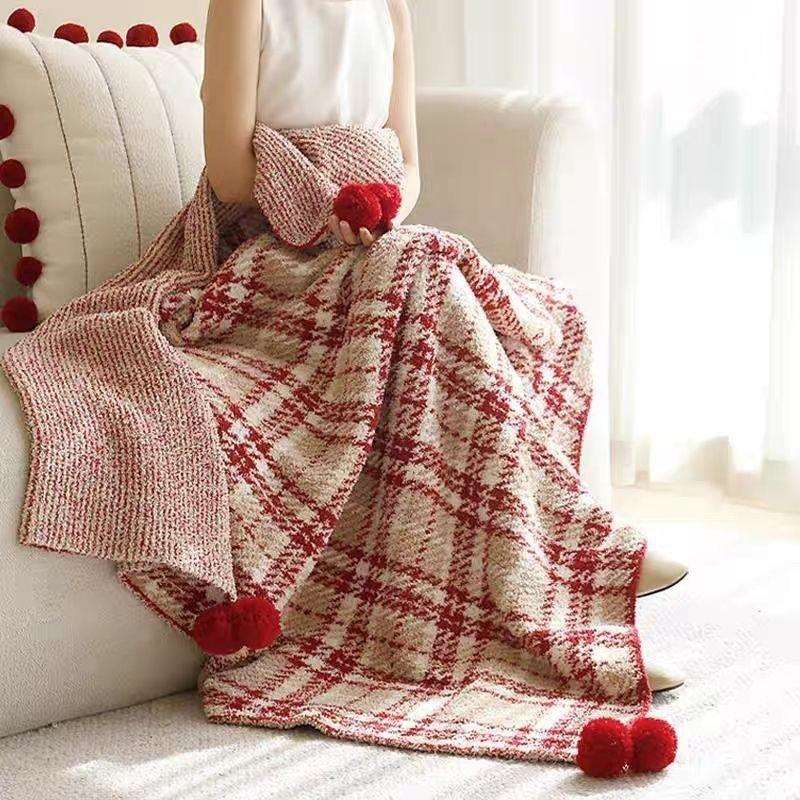 福笙毛毯格格圣诞沙发盖毯新年办公室床尾装饰午睡车载披肩毯子