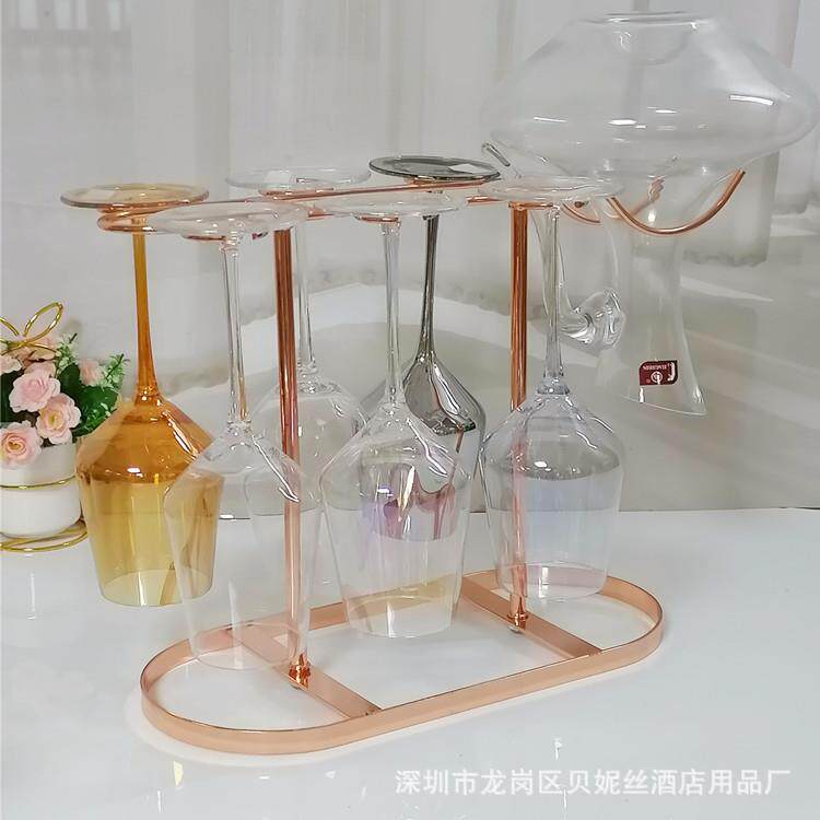 创意红酒杯架倒挂家用高脚杯挂架轻奢醒酒器一体酒架摆件悬挂架子