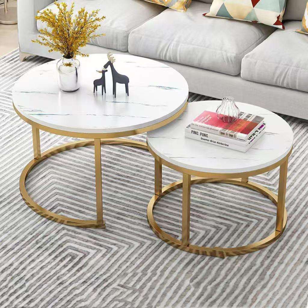 现代茶几工厂可拆卸高低组合桌子家用轻奢木制套装伸缩圆茶几