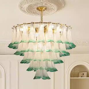 穆拉楼梯中古复古美式玻璃轻奢法式吊灯拉诺花瓣客厅卧室Murano穆